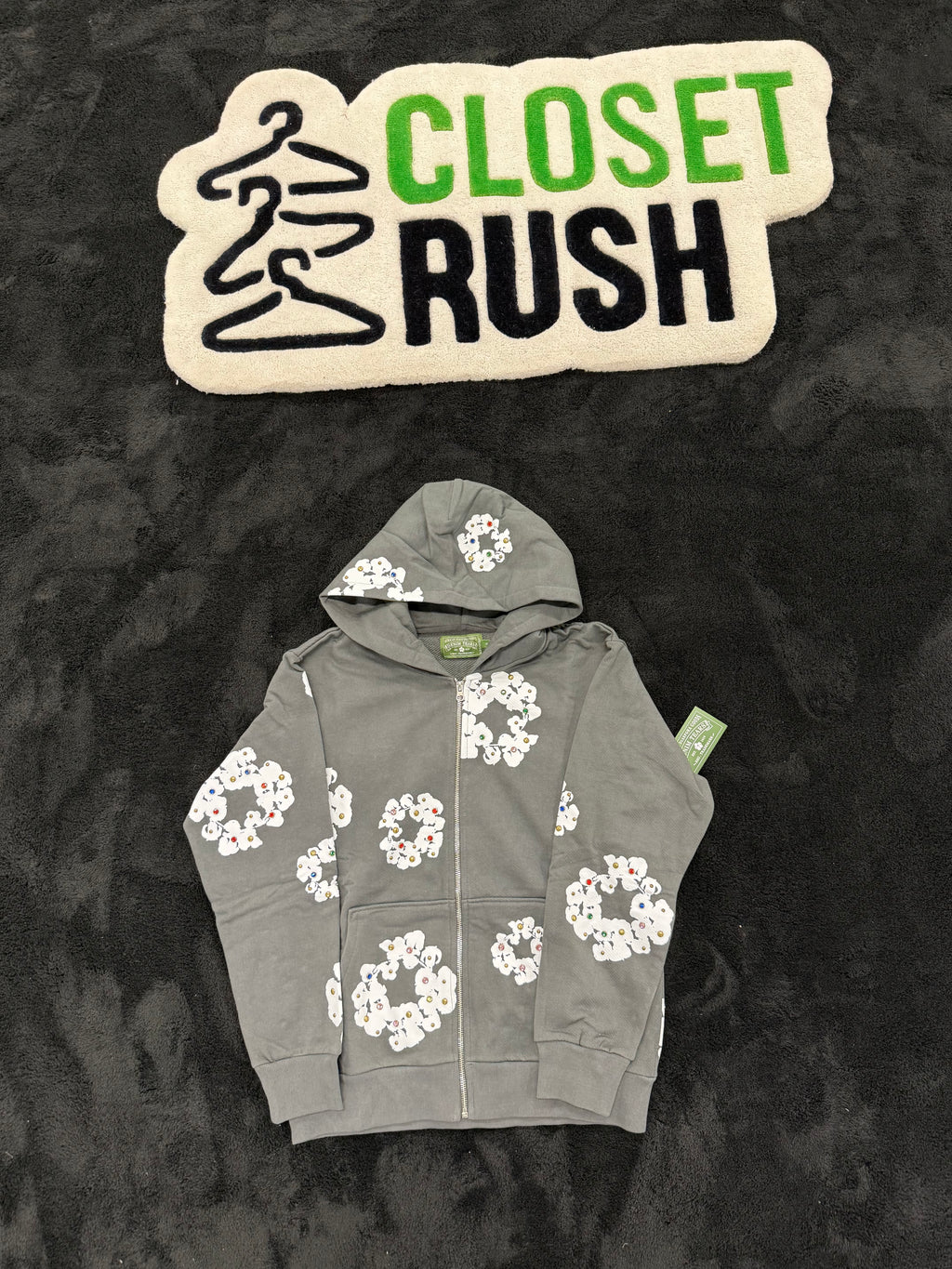 DENIM TEARS "GREY RHINESTONE' TRACKSUIT