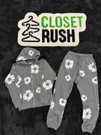 DENIM TEARS "GREY RHINESTONE' TRACKSUIT